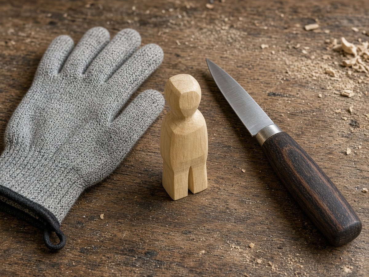 Cut-resistant glove and carving knife